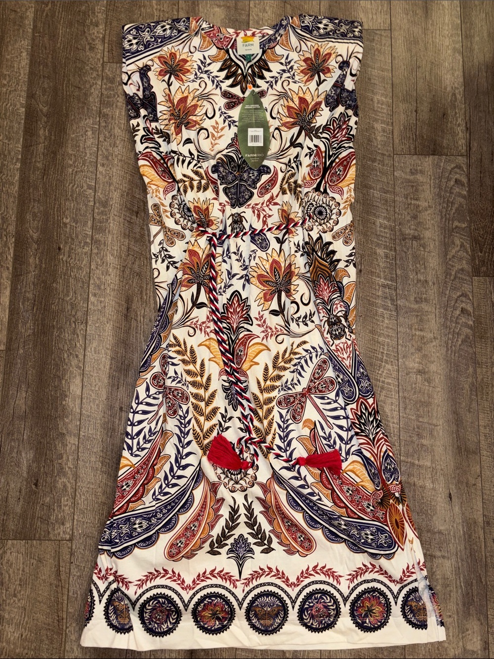 Farm Rio Glam Off-White Dress NWT - Picture 2 of 6